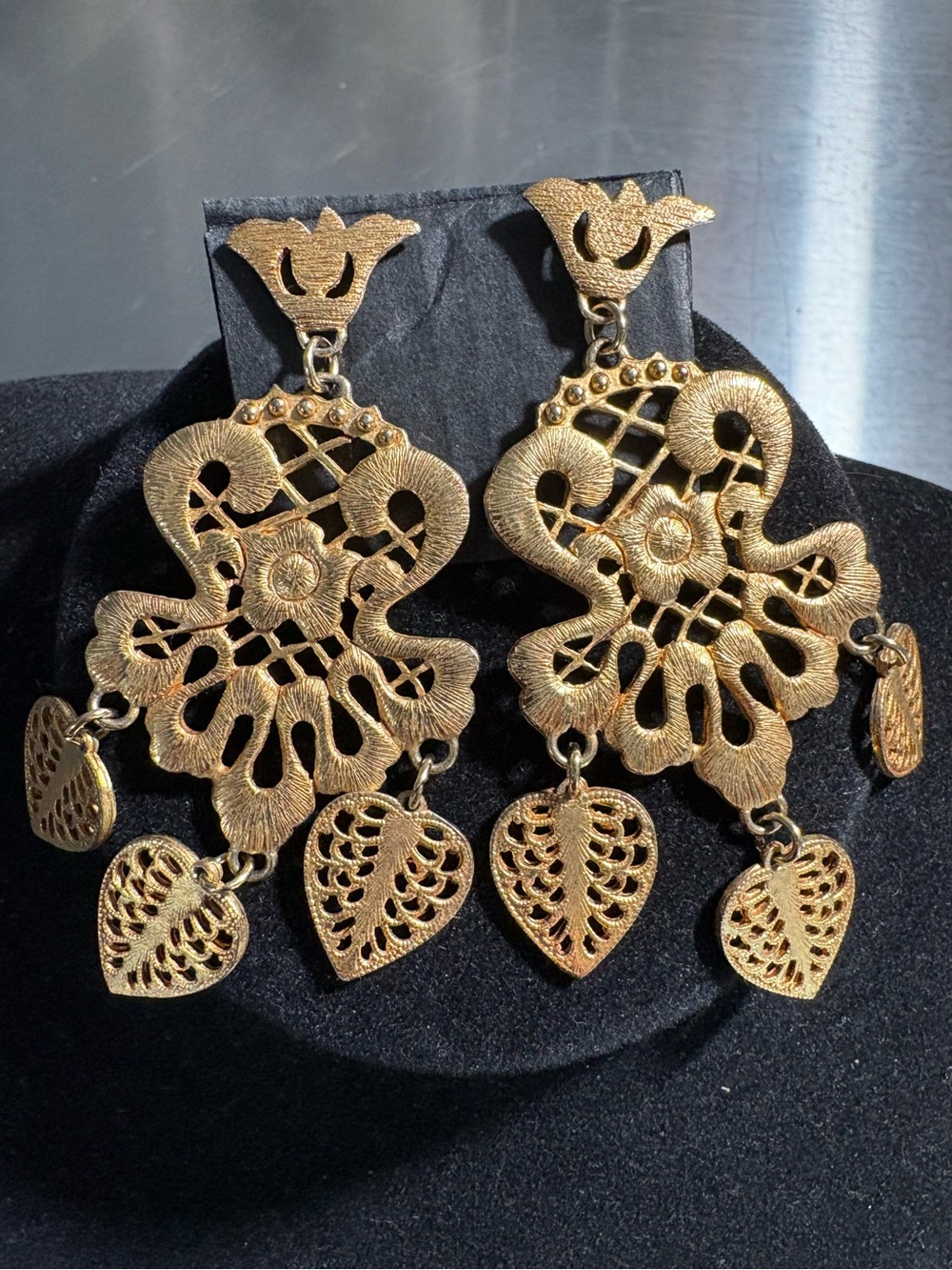Kirks Folly chandelier earrings vintage fantasy costume